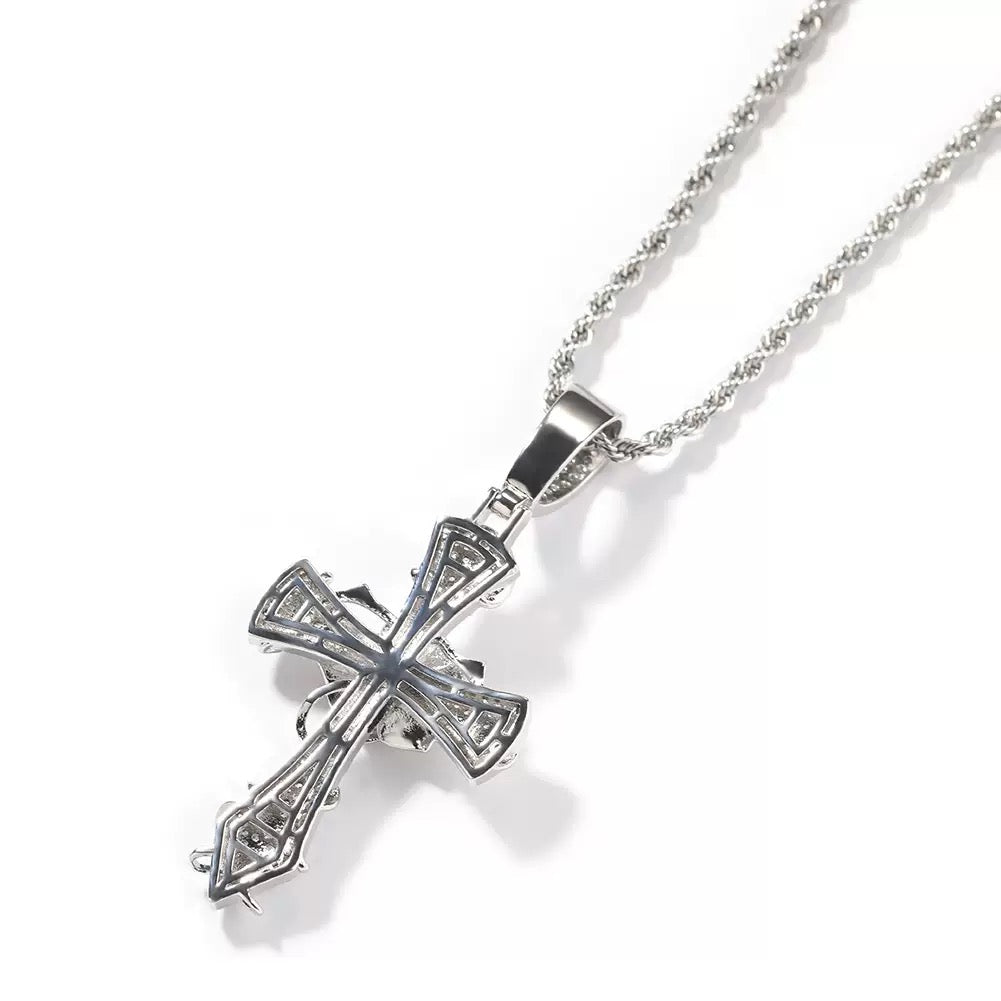 Luxury Iced Cross Pendant Necklace