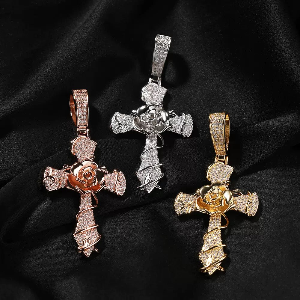 Luxury Iced Cross Pendant Necklace